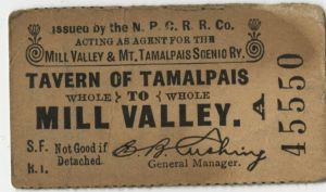 Mt. Tamalpais Railway Ticket