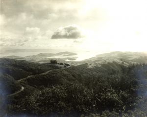 View of the Railroad Route to the Summit of Mount Tamalpais with the West Point Inn in the distance • Circa 1909 