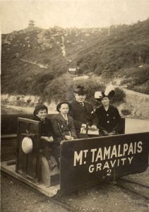 Gravity Car and Passengers on the Mt. Tamalpais & Muir Woods Railway October 18, 1914